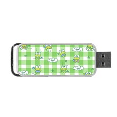 Frog Cartoon Pattern Cloud Animal Cute Seamless Portable Usb Flash (one Side) by Bedest