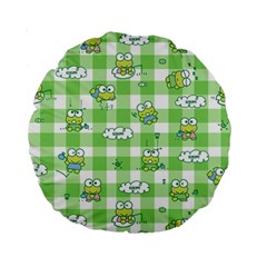 Frog Cartoon Pattern Cloud Animal Cute Seamless Standard 15  Premium Round Cushions by Bedest