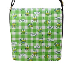 Frog Cartoon Pattern Cloud Animal Cute Seamless Flap Closure Messenger Bag (l) by Bedest