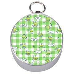 Frog Cartoon Pattern Cloud Animal Cute Seamless Silver Compasses by Bedest