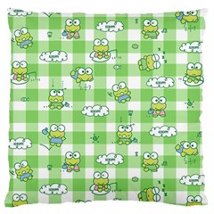 Frog Cartoon Pattern Cloud Animal Cute Seamless Large Premium Plush Fleece Cushion Case (two Sides) by Bedest