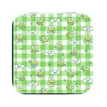 Frog Cartoon Pattern Cloud Animal Cute Seamless Square Metal Box (Black) Front