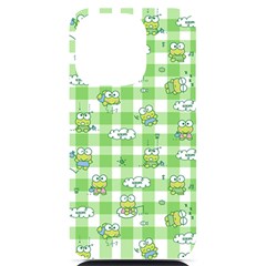 Frog Cartoon Pattern Cloud Animal Cute Seamless Iphone 14 Pro Black Uv Print Case by Bedest