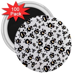 Bacteria Virus Monster Pattern 3  Magnets (100 Pack) by Bedest