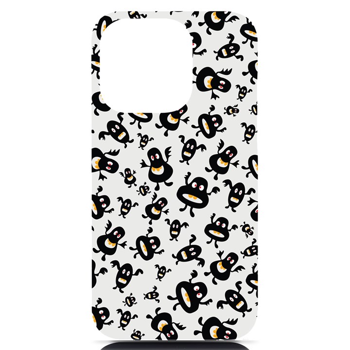 Bacteria Virus Monster Pattern iPhone 14 Pro Black UV Print Case