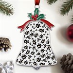 Bacteria Virus Monster Pattern Metal Holly Leaf Bell Ornament Front