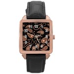 Background Beautiful Decorative Wallpaper Decor Backdrop Digital Graphic Design Trends Unique Style Rose Gold Leather Watch  Front