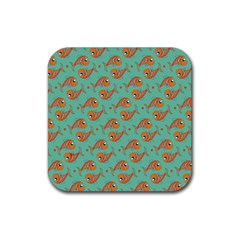 Cute Fish Underwater Sea Ocean Nature Aquarium Goldfish Marine Water Rubber Coaster (square) by Bedest