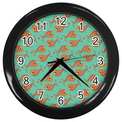 Cute Fish Underwater Sea Ocean Nature Aquarium Goldfish Marine Water Wall Clock (black) by Bedest