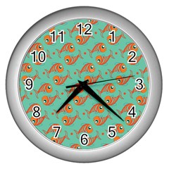 Cute Fish Underwater Sea Ocean Nature Aquarium Goldfish Marine Water Wall Clock (silver) by Bedest