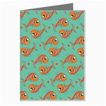 Cute Fish Underwater Sea Ocean Nature Aquarium Goldfish Marine Water Greeting Card Left