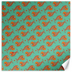 Cute Fish Underwater Sea Ocean Nature Aquarium Goldfish Marine Water Canvas 16  X 16  by Bedest