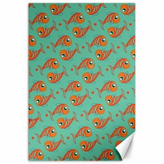 Cute Fish Underwater Sea Ocean Nature Aquarium Goldfish Marine Water Canvas 20  X 30  by Bedest