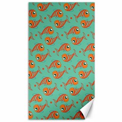 Cute Fish Underwater Sea Ocean Nature Aquarium Goldfish Marine Water Canvas 40  X 72  by Bedest