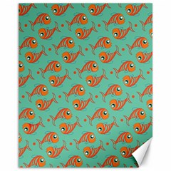 Cute Fish Underwater Sea Ocean Nature Aquarium Goldfish Marine Water Canvas 11  X 14  by Bedest