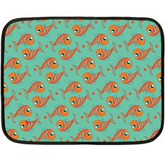 Cute Fish Underwater Sea Ocean Nature Aquarium Goldfish Marine Water Fleece Blanket (mini) by Bedest