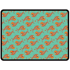 Cute Fish Underwater Sea Ocean Nature Aquarium Goldfish Marine Water Fleece Blanket (large) by Bedest