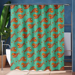 Cute Fish Underwater Sea Ocean Nature Aquarium Goldfish Marine Water Shower Curtain 60  X 72  (medium)  by Bedest