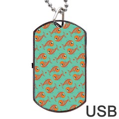 Cute Fish Underwater Sea Ocean Nature Aquarium Goldfish Marine Water Dog Tag Usb Flash (one Side) by Bedest