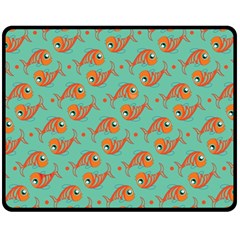 Cute Fish Underwater Sea Ocean Nature Aquarium Goldfish Marine Water Two Sides Fleece Blanket (medium) by Bedest