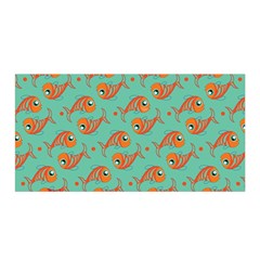 Cute Fish Underwater Sea Ocean Nature Aquarium Goldfish Marine Water Satin Wrap 35  X 70  by Bedest