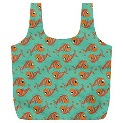 Cute Fish Underwater Sea Ocean Nature Aquarium Goldfish Marine Water Full Print Recycle Bag (xxl) by Bedest