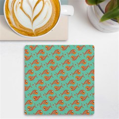 Cute Fish Underwater Sea Ocean Nature Aquarium Goldfish Marine Water Uv Print Square Tile Coaster  by Bedest