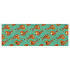 Cute Fish Underwater Sea Ocean Nature Aquarium Goldfish Marine Water Banner And Sign 12  X 4  by Bedest