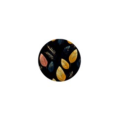 Gold Yellow Leaves Fauna Dark Background Dark Black Background Black Nature Forest Texture Wall Wall 1  Mini Magnets by Bedest