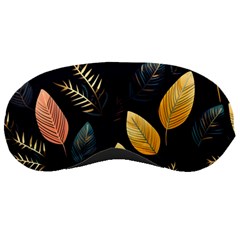 Gold Yellow Leaves Fauna Dark Background Dark Black Background Black Nature Forest Texture Wall Wall Sleep Mask by Bedest