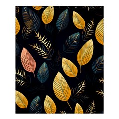 Gold Yellow Leaves Fauna Dark Background Dark Black Background Black Nature Forest Texture Wall Wall Shower Curtain 60  X 72  (medium)  by Bedest