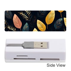 Gold Yellow Leaves Fauna Dark Background Dark Black Background Black Nature Forest Texture Wall Wall Memory Card Reader (stick) by Bedest