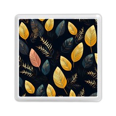 Gold Yellow Leaves Fauna Dark Background Dark Black Background Black Nature Forest Texture Wall Wall Memory Card Reader (square) by Bedest