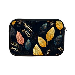 Gold Yellow Leaves Fauna Dark Background Dark Black Background Black Nature Forest Texture Wall Wall Apple Ipad Mini Zipper Cases by Bedest