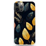 Gold Yellow Leaves Fauna Dark Background Dark Black Background Black Nature Forest Texture Wall Wall iPhone 12 Pro max TPU UV Print Case Front