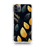 Gold Yellow Leaves Fauna Dark Background Dark Black Background Black Nature Forest Texture Wall Wall iPhone 11 Pro Max 6.5 Inch TPU UV Print Case Front