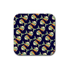 Fish Abstract Animal Art Nature Texture Water Pattern Marine Life Underwater Aquarium Aquatic Rubber Coaster (square) by Bedest