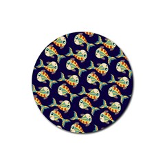 Fish Abstract Animal Art Nature Texture Water Pattern Marine Life Underwater Aquarium Aquatic Rubber Coaster (round) by Bedest