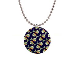 Fish Abstract Animal Art Nature Texture Water Pattern Marine Life Underwater Aquarium Aquatic 1  Button Necklace by Bedest