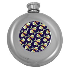 Fish Abstract Animal Art Nature Texture Water Pattern Marine Life Underwater Aquarium Aquatic Round Hip Flask (5 Oz) by Bedest