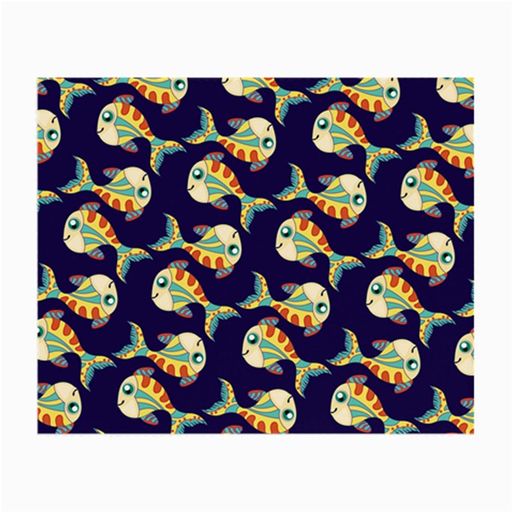 Fish Abstract Animal Art Nature Texture Water Pattern Marine Life Underwater Aquarium Aquatic Small Glasses Cloth (2 Sides)