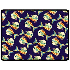 Fish Abstract Animal Art Nature Texture Water Pattern Marine Life Underwater Aquarium Aquatic Two Sides Fleece Blanket (large) by Bedest