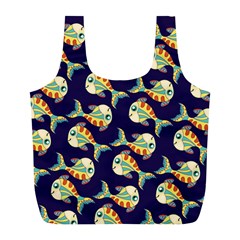 Fish Abstract Animal Art Nature Texture Water Pattern Marine Life Underwater Aquarium Aquatic Full Print Recycle Bag (l) by Bedest