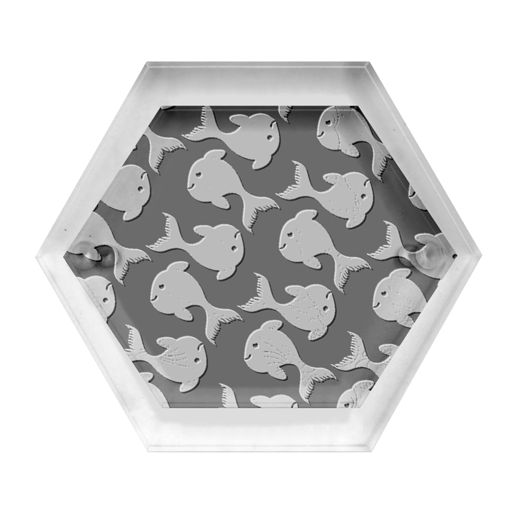 Fish Abstract Animal Art Nature Texture Water Pattern Marine Life Underwater Aquarium Aquatic Hexagon Wood Jewelry Box