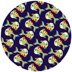 Fish Abstract Animal Art Nature Texture Water Pattern Marine Life Underwater Aquarium Aquatic Wooden Puzzle Round by Bedest