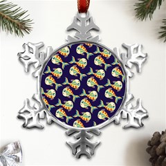 Fish Abstract Animal Art Nature Texture Water Pattern Marine Life Underwater Aquarium Aquatic Metal Small Snowflake Ornament by Bedest