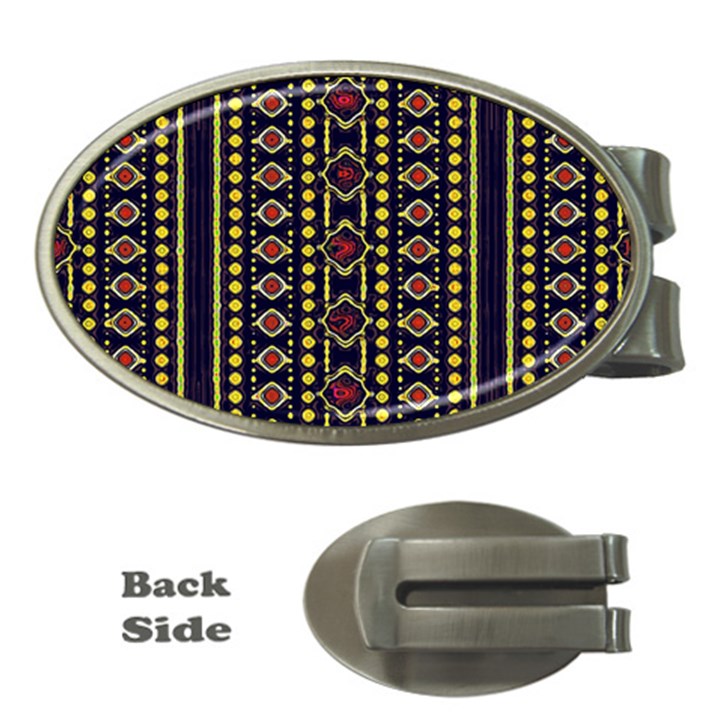 Background Art Pattern Design Money Clips (Oval) 