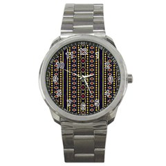 Background Art Pattern Design Sport Metal Watch by Bedest