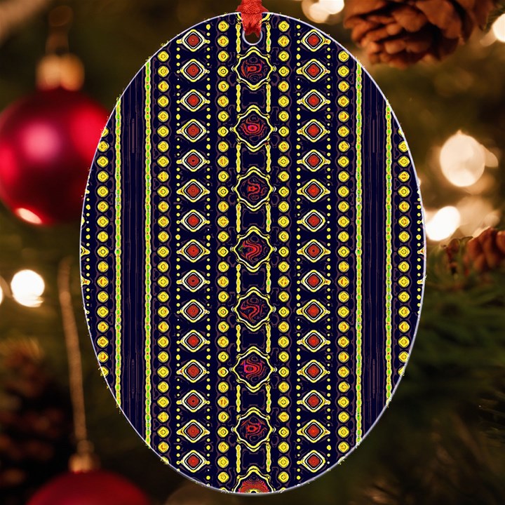 Background Art Pattern Design UV Print Acrylic Ornament Oval