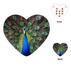 Peacock Bird Feathers Pheasant Nature Animal Texture Pattern Playing Cards Single Design (heart) by Bedest